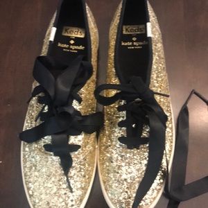 Nwot Keds for Kate ♠️ spade gold sparkle size 8